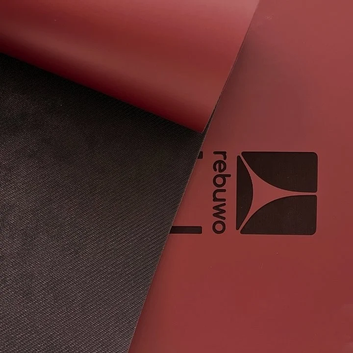 Rebuwo Double Line Design 5mm Rubber Yoga Mat Pilates Mat Claret Red