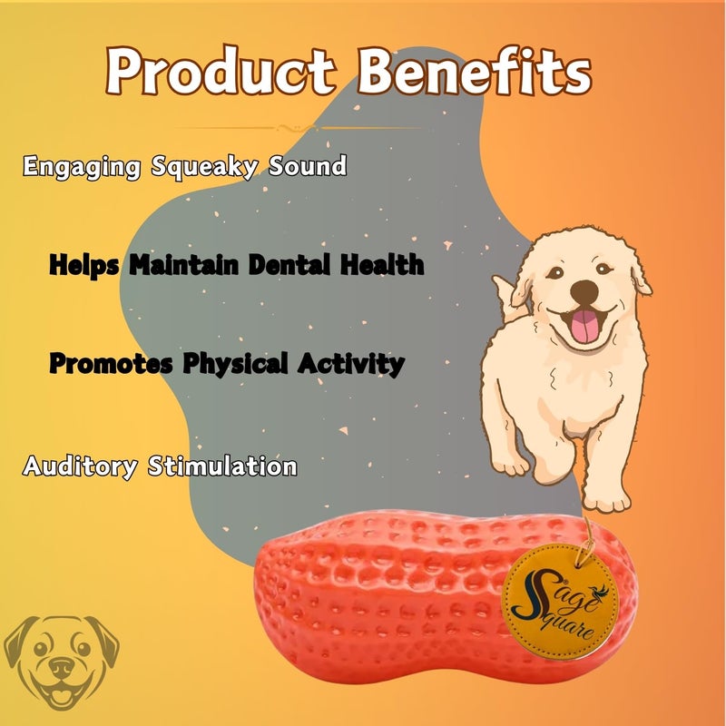 Sage Square Ground Nut Interactive Pet Squeaky Toy: Durable, Safe, Fun Chew Toy for Dogs - Perfect for Playtime, Dental Health, Anxiety Relief - Ideal for Small, Medium & Large Breeds - Image 5