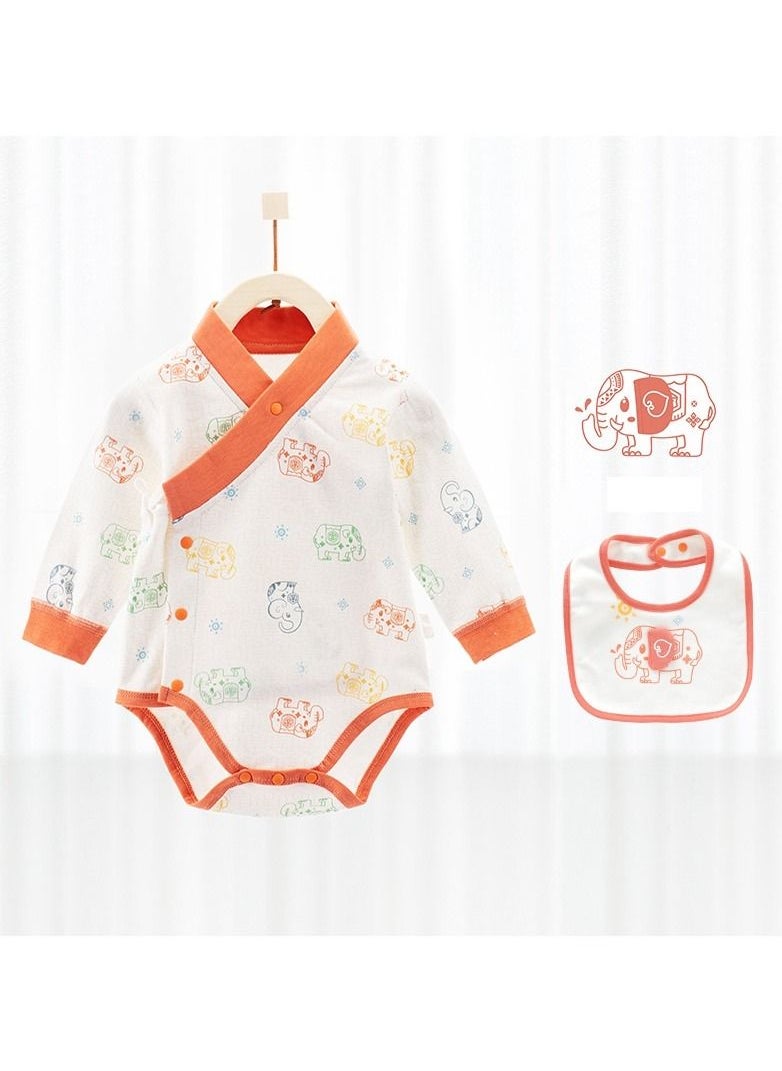 Loquat - Baby Cotton Long-sleeved Comfort Jumpsuit With Bib - Image 1