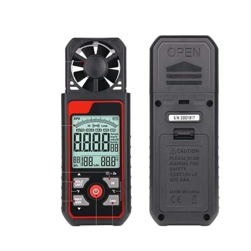 TA641A مقياس سرعة الرياح الرقمي المحمول لقياس سرعة الرياح ودرجة الحرارة للأنشطة الخارجية - Image 2
