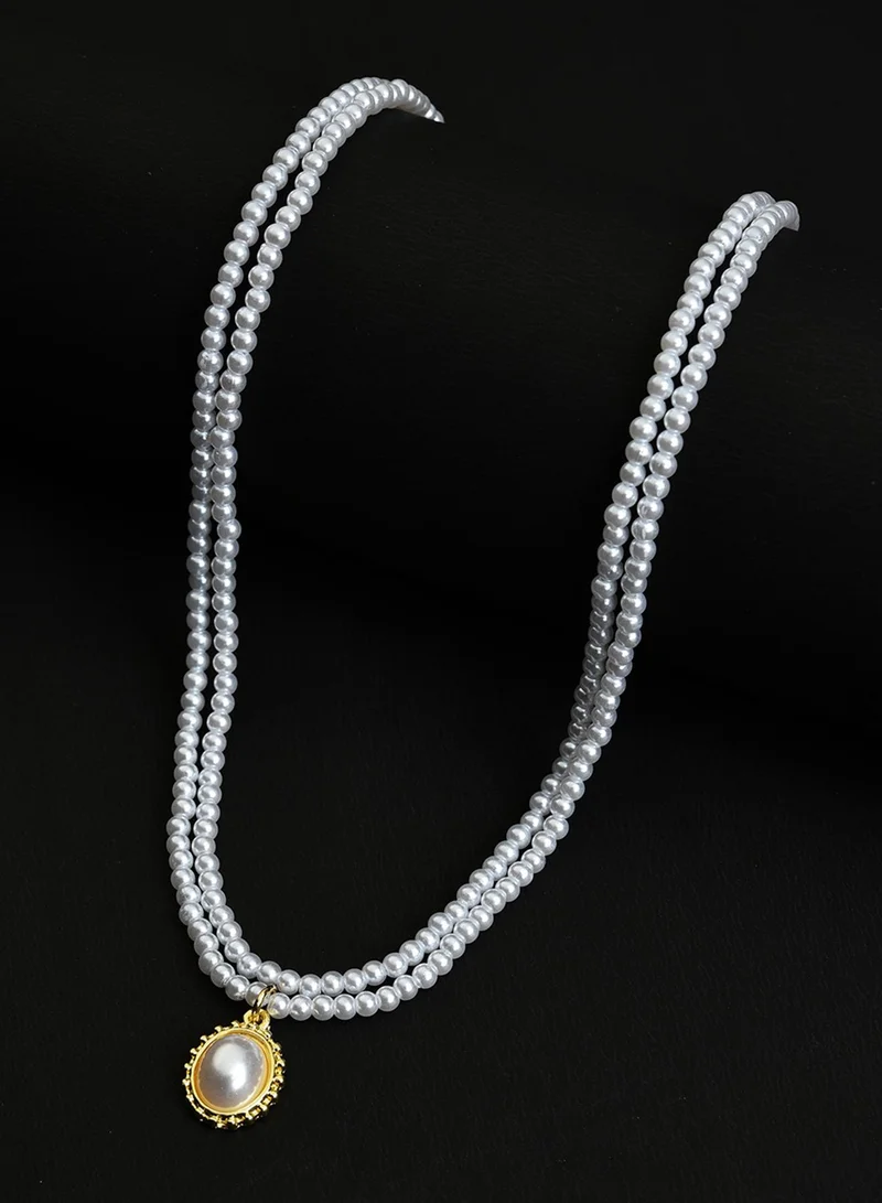 SOHI White Contemporary  Artificial Necklace Jewellery
