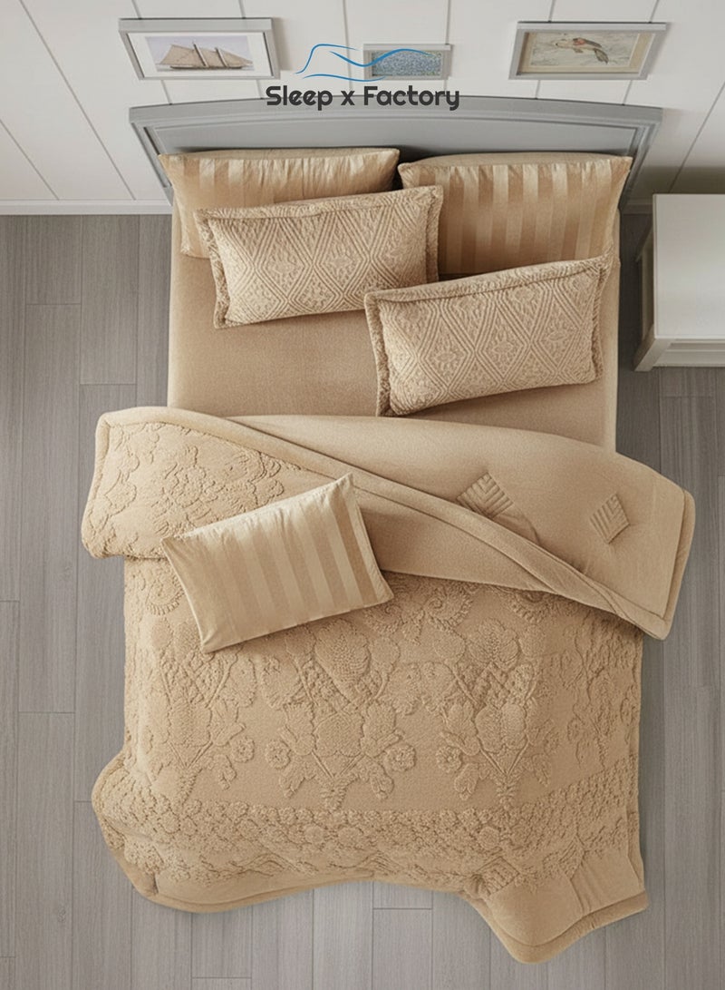 سليب × فاكتوري طقم مفرش شتوي مخملي 6 قطع – كينغ 240×260 سم - Image 3