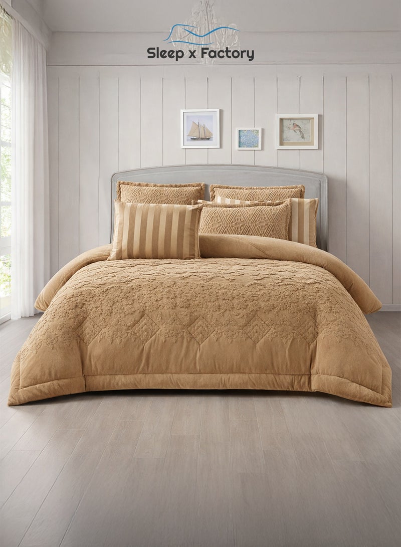 سليب × فاكتوري طقم مفرش شتوي مخملي 6 قطع – كينغ 240×260 سم - Image 1