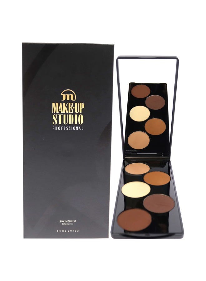 Professional Make-Up Shaping Box Face Powder Highlighter - Combination Of Specially Composed Colour Powder - Use For Highlighting And Shading - Transparent Coverage - Dark - 0.55 Oz