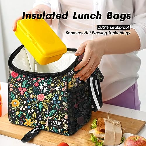 VLM Lunch Box for Women, Insulated Lunch Bag Women with Adjustable Shoulder Strap, Cute Lunch Tote Bag for Work,Picnic,Camping - Image 3