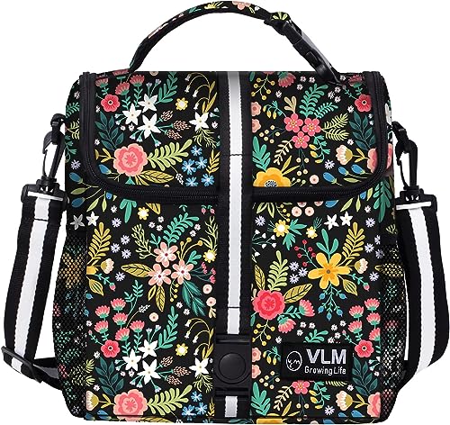 VLM Lunch Box for Women, Insulated Lunch Bag Women with Adjustable Shoulder Strap, Cute Lunch Tote Bag for Work,Picnic,Camping - Image 1
