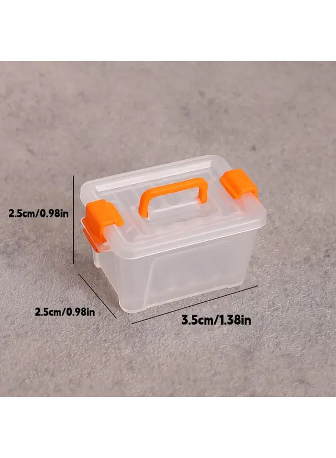 3pcs Orange Plastic Storage Bins with Lid Stackable Organizer Box for Crafts Jewelry - Image 2