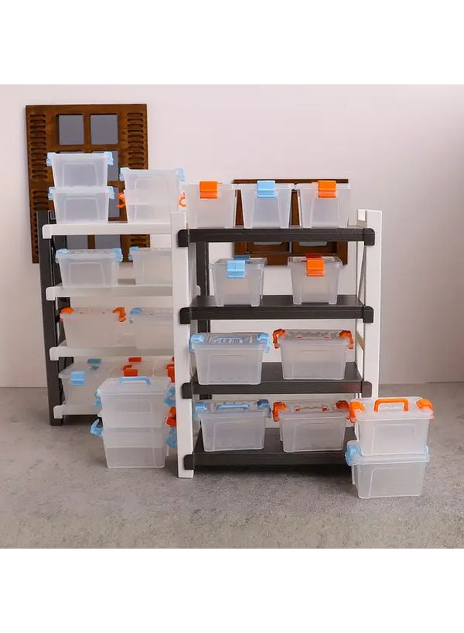 3pcs Orange Plastic Storage Bins with Lid Stackable Organizer Box for Crafts Jewelry - Image 3