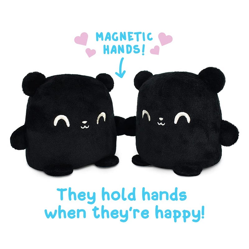 تيتيرتل Teeturtle - Plushmates - أفخم مغناطيسي قابلة للانعكاس التي تمسك بأيديها عندما تكون أسود - دب أسود - قابلة للتنقل الحسي الناعمة والحيوانات المحشوة التي تظهر مزاجك - هدية للأطفال والكبار! - Image 2