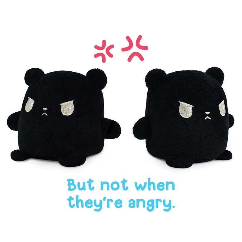 تيتيرتل Teeturtle - Plushmates - أفخم مغناطيسي قابلة للانعكاس التي تمسك بأيديها عندما تكون أسود - دب أسود - قابلة للتنقل الحسي الناعمة والحيوانات المحشوة التي تظهر مزاجك - هدية للأطفال والكبار! - Image 3