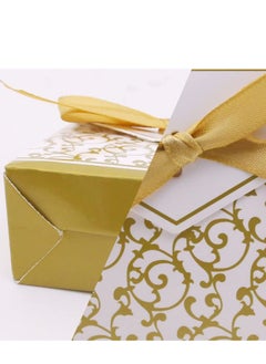 SYOSI Wedding Favor Box, 20PCS Thank You Gift Boxes Candy with  Ribbons for Bridal Shower Baby Birthday Party Decorations with, Gold  - Image 4