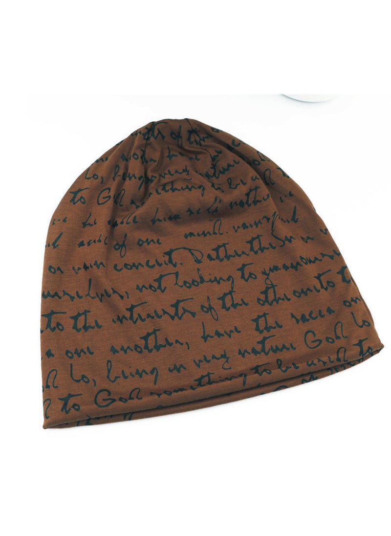 Generic - Unisex Slouchy Beanie Cap Hip-Hop Hooded Snowboard Hats Thin Summer Hat with Letter Printed (Coffee) - Image 1