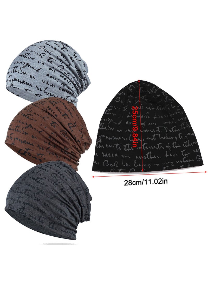 Generic - Unisex Slouchy Beanie Cap Hip-Hop Hooded Snowboard Hats Thin Summer Hat with Letter Printed (Coffee) - Image 1