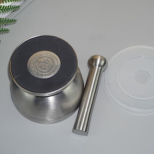 Lxmxgk 18/8 Stainless Steel Mortar and Pestle, Rock Crusher Mortar and Pestle, Pill Crusher, Ore Crusher, Spice Grinder, Cooking Spices and Seasoning, Kitchen Accessories (Large Diameter 4.6'') - Image 3