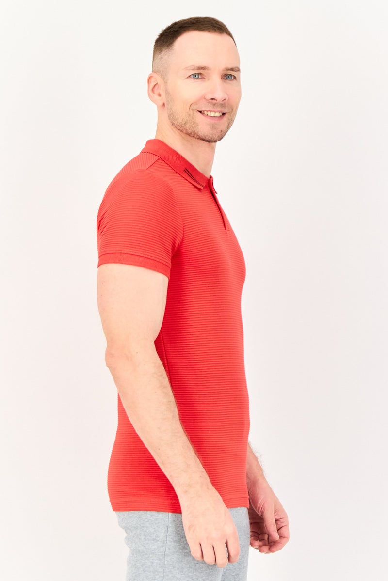 PUMA Men Slim Fit Short Sleeve Outdoor Polo Shirt, Red - Image 3