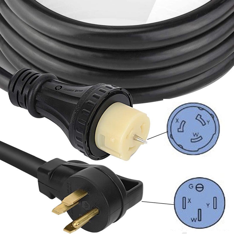 S7 13 FT 50 Amp Generator Extension Cord, SS2-50R to 14-50P Short Power Cord for Transfer Switch & Generator Inlet, Heavy Duty Outdoor Generator Cable, Black - Image 2