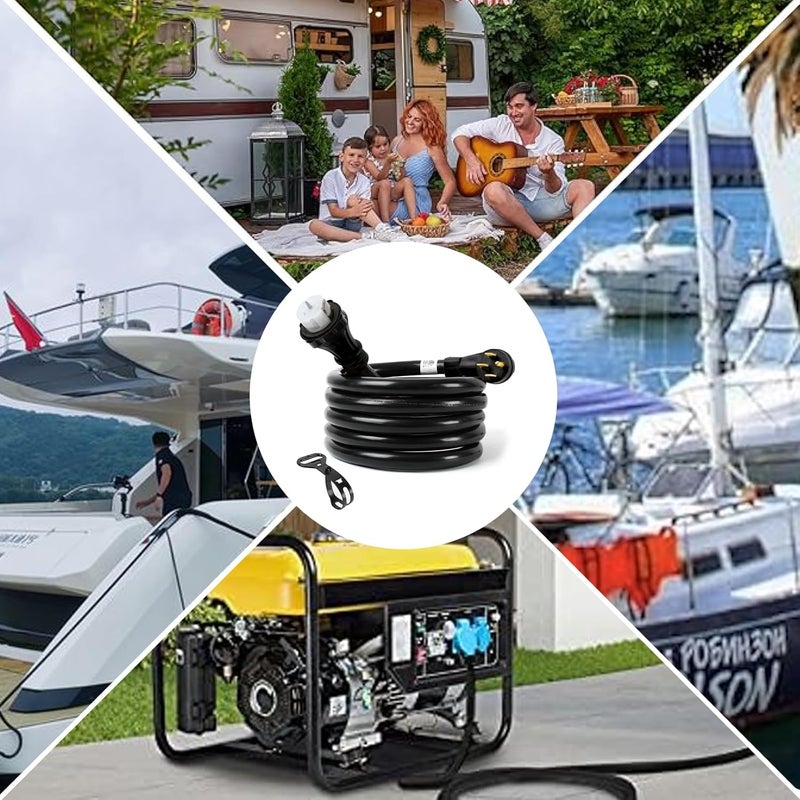 S7 13 FT 50 Amp Generator Extension Cord, SS2-50R to 14-50P Short Power Cord for Transfer Switch & Generator Inlet, Heavy Duty Outdoor Generator Cable, Black - Image 3