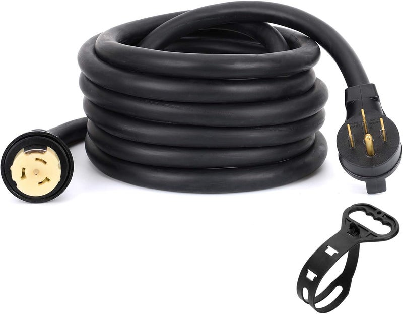 S7 13 FT 50 Amp Generator Extension Cord, SS2-50R to 14-50P Short Power Cord for Transfer Switch & Generator Inlet, Heavy Duty Outdoor Generator Cable, Black - Image 1