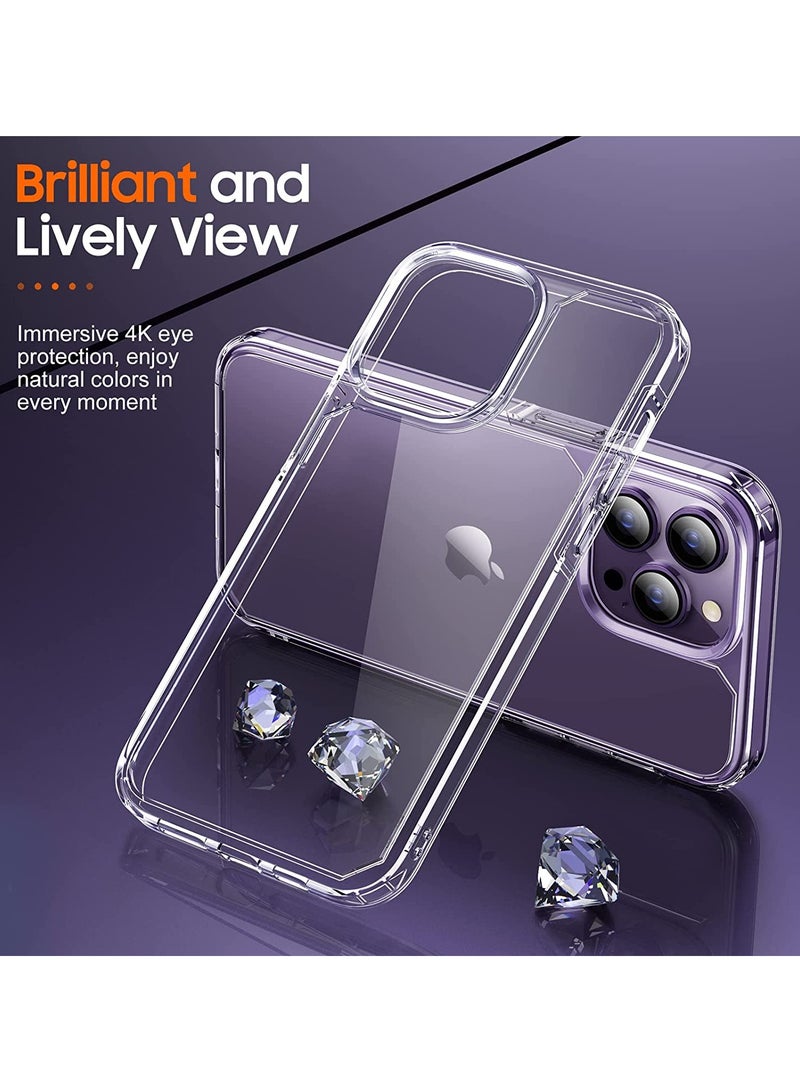 Designed for iPhone 14 Pro Max Case with 2 Pack Tempered Glass Screen Protector +2pcs Camera Lens Protector, [Military Grade Protection] Shockproof, Slim Thin, Anti-Scratch Kit-Clear - Image 4