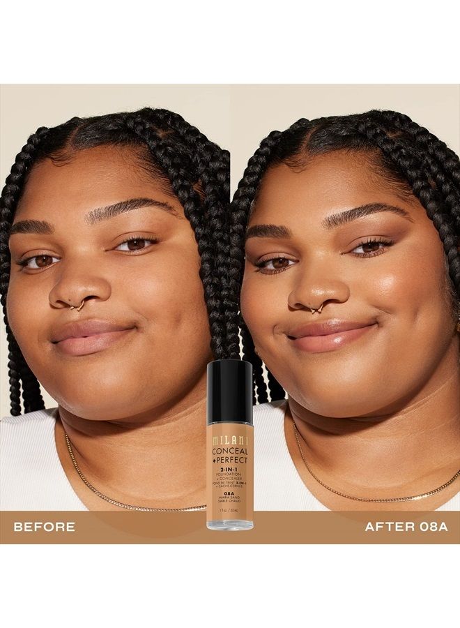 MILANI Conceal + Perfect 2-in-1 Foundation + Concealer - Warm Sand (1 Fl. Oz.) Cruelty-Free Liquid Foundation - Cover Under-Eye Circles, Blemishes & Skin Discoloration for a Flawless Complexion - Image 2