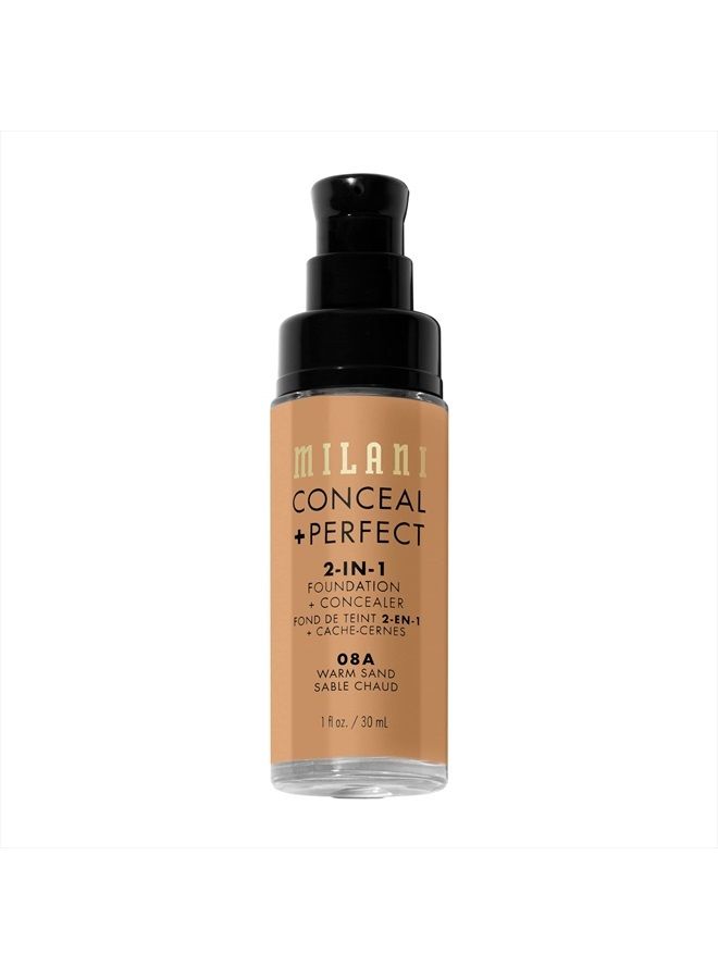 MILANI Conceal + Perfect 2-in-1 Foundation + Concealer - Warm Sand (1 Fl. Oz.) Cruelty-Free Liquid Foundation - Cover Under-Eye Circles, Blemishes & Skin Discoloration for a Flawless Complexion - Image 3
