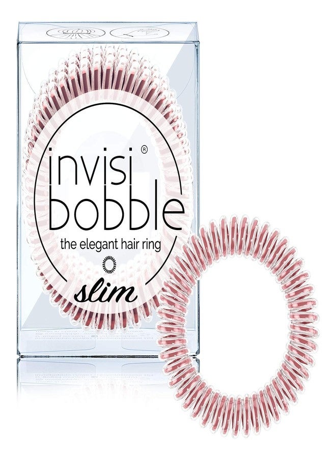 invisibobble SLIM Traceless Spiral Hair Ties - Pack of 3 - Strong Elastic Grip Coil Hair Accessories for Women - No Kink, Non Soaking - Gentle for Girls Teens and Thick Hair - Bella Rossa Galaxy - Image 1