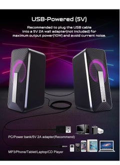 إليجيانت مكبرات صوت بلوتوث لسطح المكتب SR300 RGB - 2.0 قناة ستيريو - USB مدعوم + كابل 3.5 مم (10 وات)  - Image 3