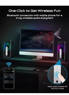 إليجيانت مكبرات صوت بلوتوث لسطح المكتب SR300 RGB - 2.0 قناة ستيريو - USB مدعوم + كابل 3.5 مم (10 وات)  - Image 4