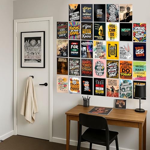 DivineDesigns 33 pcs. Motivational Wall Collage Kit Posters | Posters for Wall Decoration | Wall Art For Bedroom, Office, Living room, (6 inch X 4 inch) Set of 33 Motivational Prints - Image 3