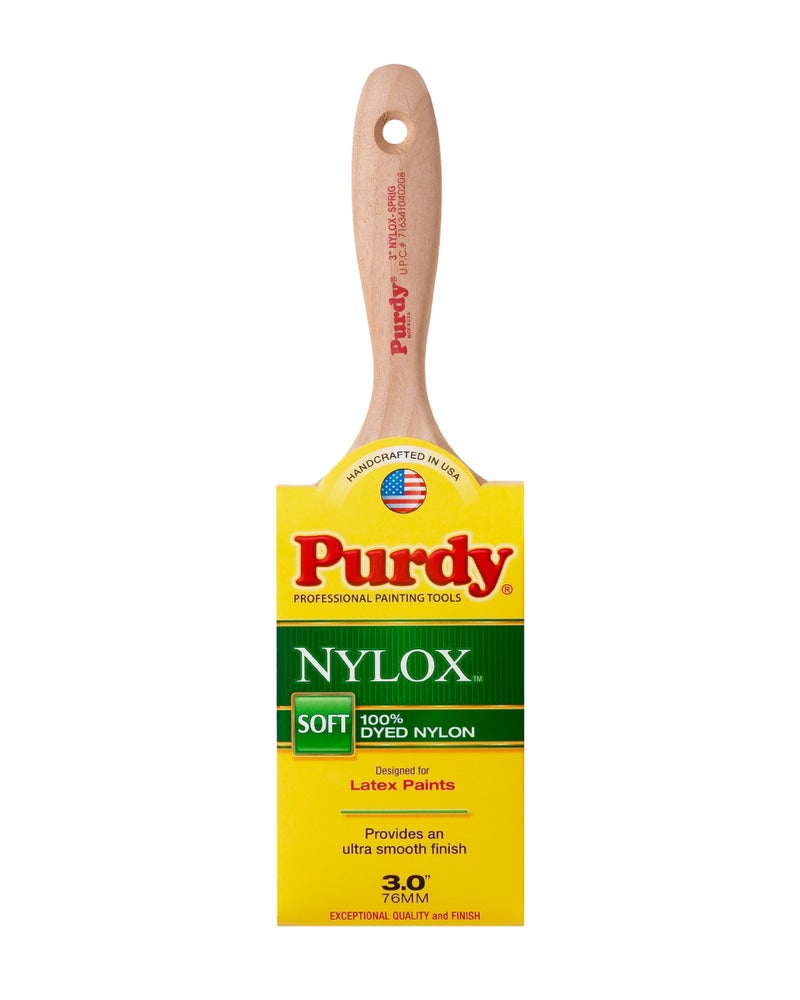 Purdy 144380230 Nylox Series Sprig Flat Trim Paint Brush, 3 inch - Image 1