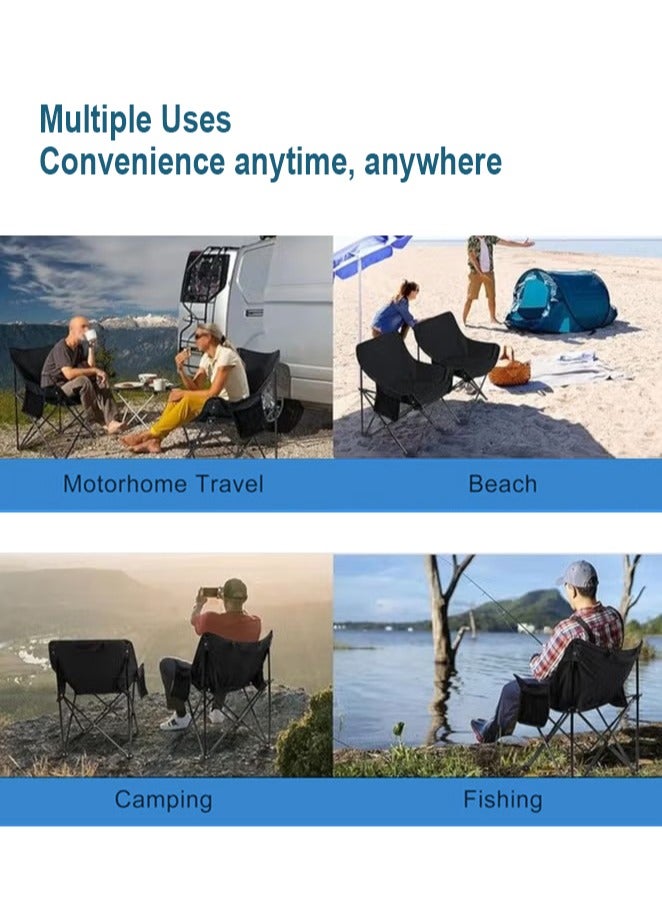 AGD Folding Camping Hiking Travel Chair, Heat Resistant Oxford Fabric, Side Storage Pockets, Green - Image 5