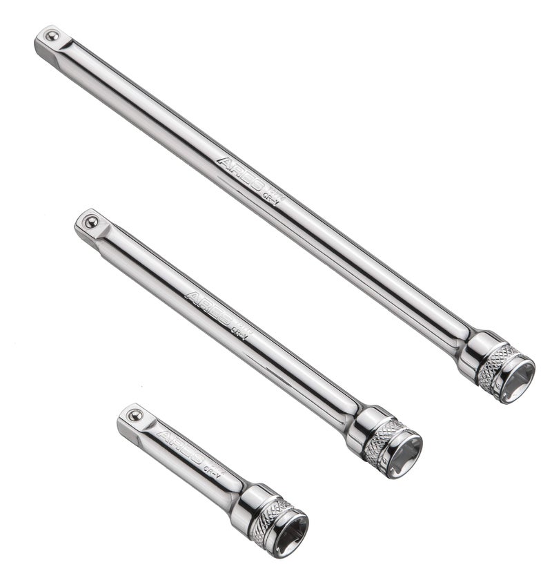 ARES ARES 70243-3-Piece 1/4-Inch Drive Socket Extension Set - Includes 2-Inch, 4-Inch and 6-Inch Extensions - Premium Chrome Vanadium Steel with Mirror Finish  - Image 1