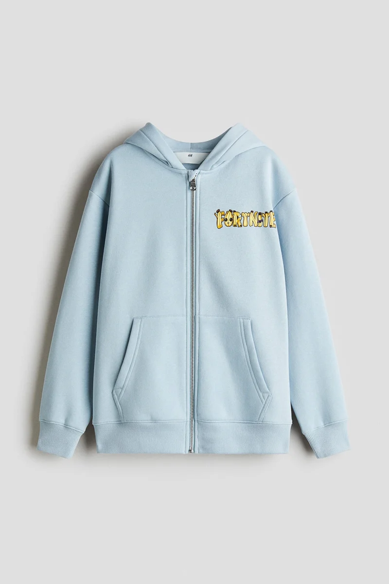 H&M Motif-detail zip-through hoodie