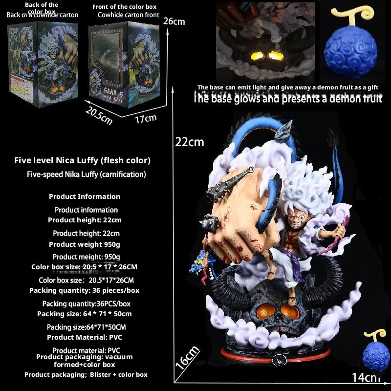 One Piece Gear5 Nika Luffy Resin Statue with Light Base - Image 3