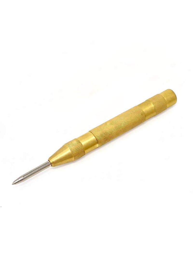 DIY Crafts DIY Crafts Automatic Center Punch 5 inch Brass Spring Loaded Center Hole Punch with Adjustable Tension Hand Tool for Metal or Wood Usually Used To Mark The Center Of A Point  - Image 1