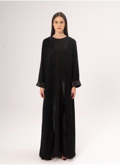 Hadiyath Al Madinah Black Sultana Open Abaya - HM  - Image 1