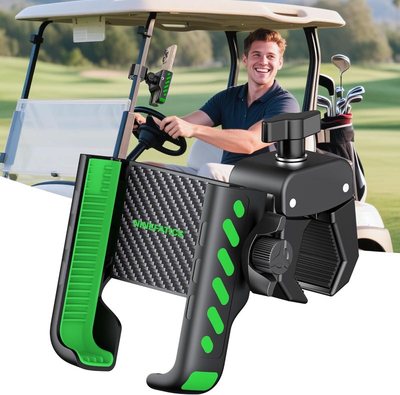 NINEFATICS Golf Cart Phone Holder Mount, Golf Cart Accessories Essential Gift for Golfers Men Women, Fits EZGO Club Car Yamaha, Phone Caddy for iPhone Galaxy Pixel, 2025 Stocking Stuffers, Christmas Gift for Men - Image 1