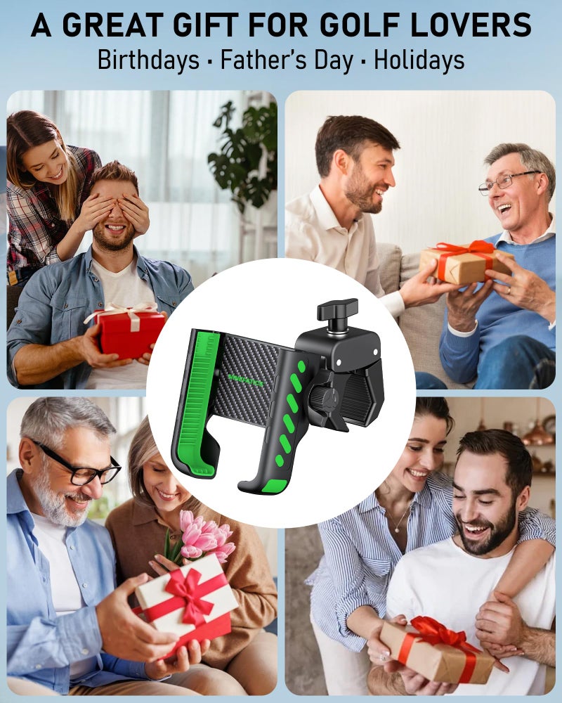 NINEFATICS Golf Cart Phone Holder Mount, Golf Cart Accessories Essential Gift for Golfers Men Women, Fits EZGO Club Car Yamaha, Phone Caddy for iPhone Galaxy Pixel, 2025 Stocking Stuffers, Christmas Gift for Men - Image 4