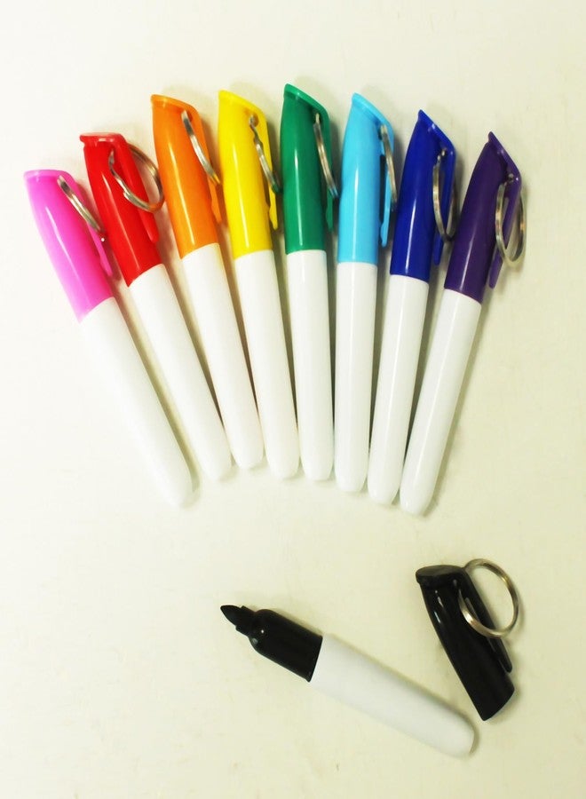 إس كي كي ستيشناري مجموعة أقلام تحديد صغيرة قابلة للمسح الجاف من SKKSTATIONERY، 36 قطعة، مع حلقة مفاتيح، أقلام سبورة بيضاء، أقلام تحديد 3.5 بوصة، أقلام تحديد - Image 4