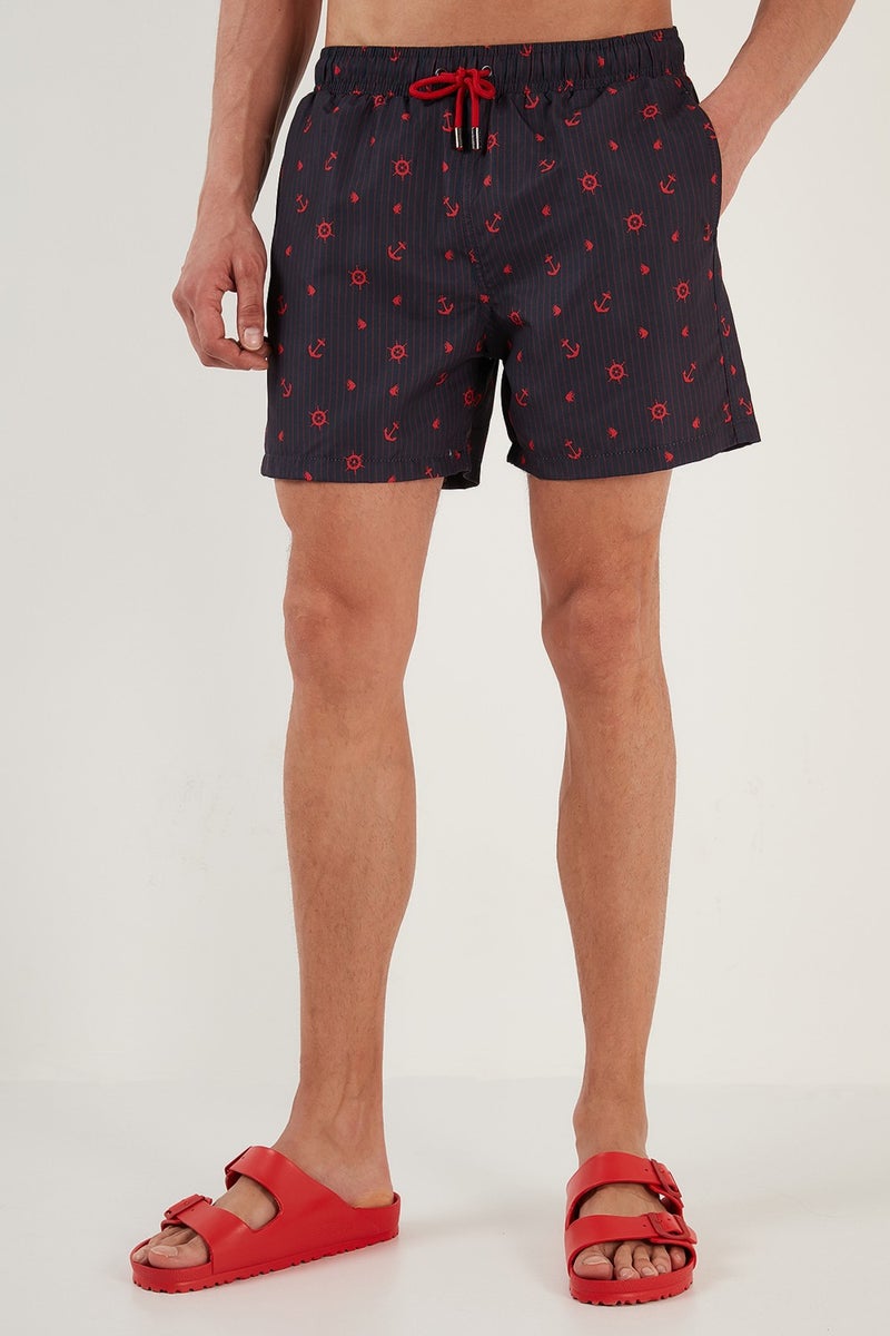 Buratti Patterned Swim Shorts with Waistband Pocket Swimsuit Short Men's Swimsuit Short 380M427  - Image 3