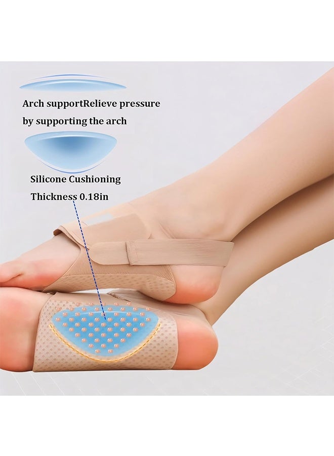 HAVEN Arch Support Braces, Upgraded Non-Slip Wearable Arch Support, Built-in Orthotics, Adjustable Bands, Gel Pads for Flat Feet High & Fallen Arch Unisex (Skin Color) - Image 4