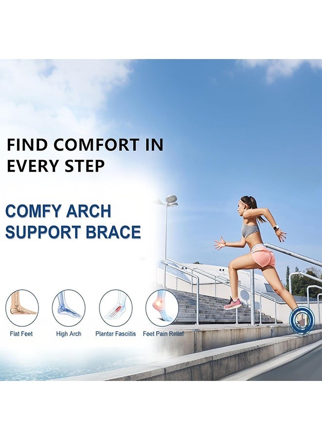 HAVEN Arch Support Braces, Upgraded Non-Slip Wearable Arch Support, Built-in Orthotics, Adjustable Bands, Gel Pads for Flat Feet High & Fallen Arch Unisex (Skin Color) - Image 3