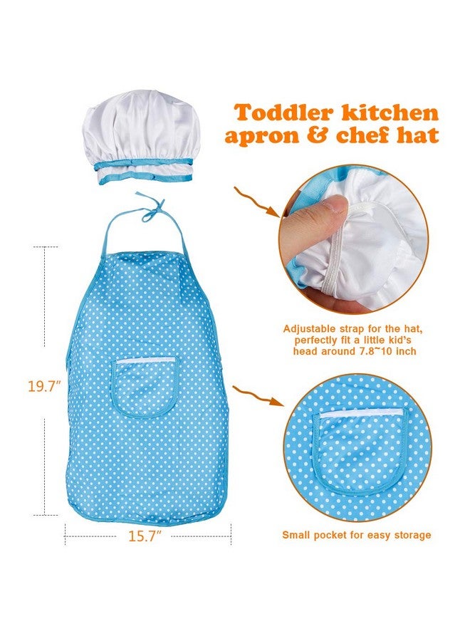 D-FantiX Play Kitchen Accessories Kids Play Pots And Pans Playset With Mini Stainless Steel Pretend Play Cooking Toys Cookware Utensils Apron And Chef Hat Cutting Food For Toddler Boys Girls - Image 5