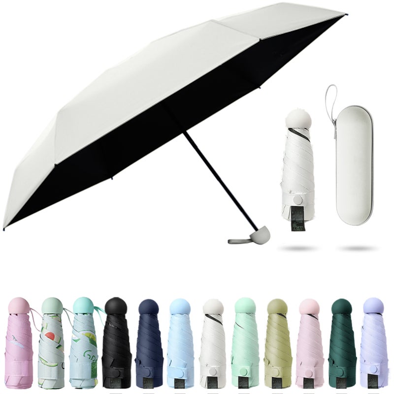 Sun Umbrella Folded Ultra-light Six-bone With Box Sun Protection UV Protection Sun Shade Sunshine Rain Dual Purpose Great for Travel Girls and Women - Image 1