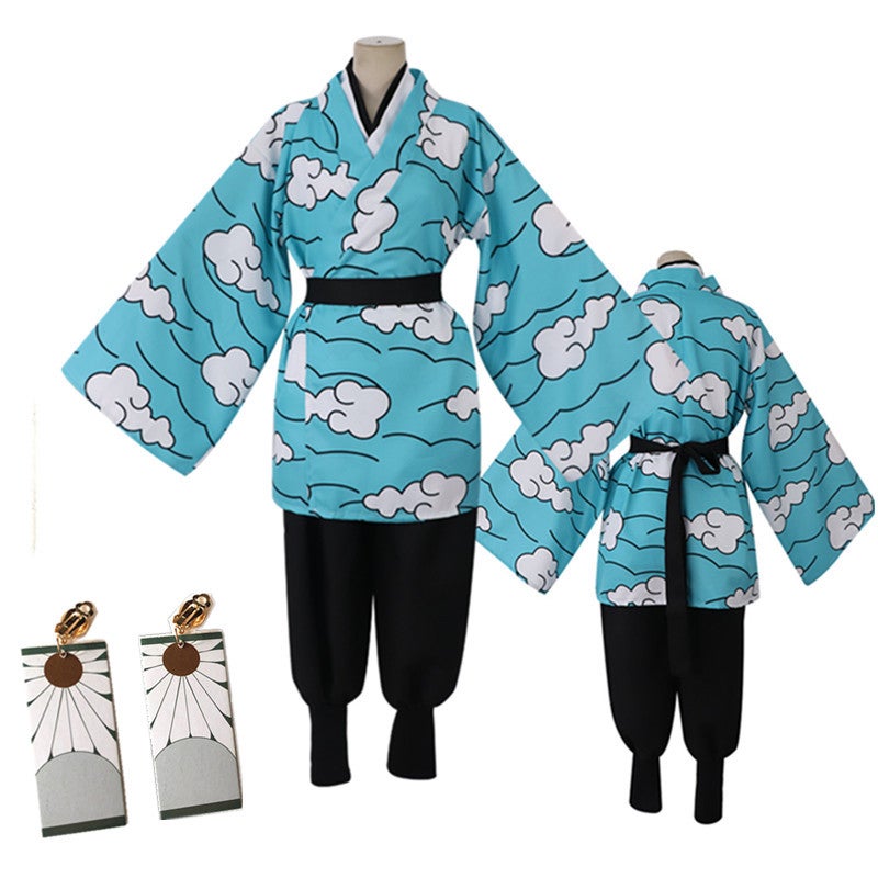 Ghost Extinguishing Blade Charcoal Zhilang Kitchen Gate Mi Douzi My Wife Shan Yi Fukuoka Yoshiyuki cosplay Clothing Wholesale Men and Women Tanjiro Cloud suit 