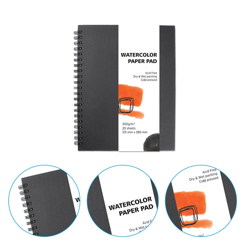 2pcs Water Color Painting Book Portable Coil Watercolor Paper Pad Drawing Book - Image 1