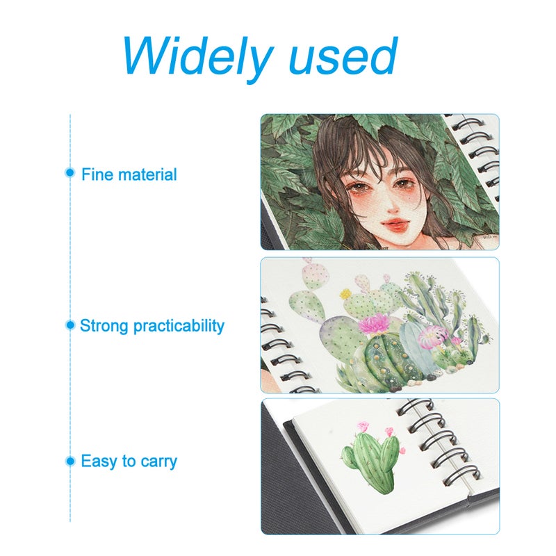 2pcs Water Color Painting Book Portable Coil Watercolor Paper Pad Drawing Book - Image 5