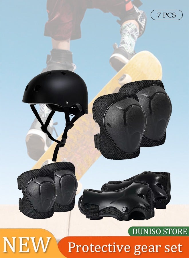 DUNISO Kids Helmet Adjustable for Kids Ages 3-8 Years Old Boys Girls, Toddler Helmet with Protective Sports Gear Set Knee Elbow Pads Wrist Guards for Cycling Skateboard Scooter - Image 1