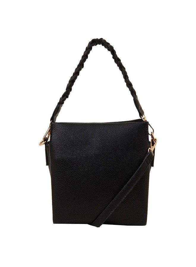 Accessorize London Women's Black Plait Strap Sling Bag I Womens Bag| hand bags for women stylish - Image 1