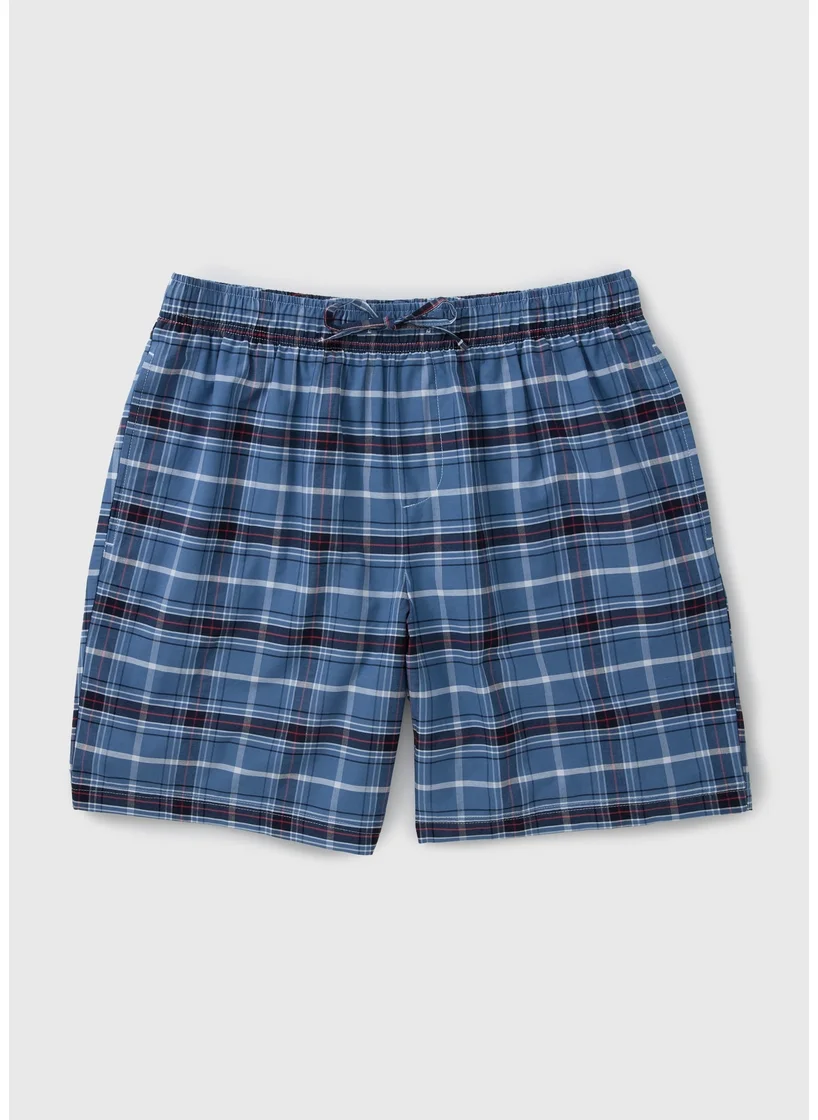 Matalan Blue Woven Check Pyjama Shorts